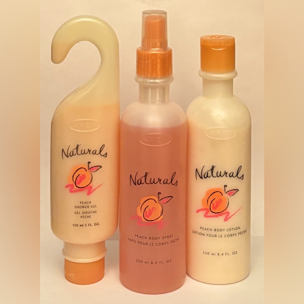 Avon Naturals Peach shower gel with body lotion & body spray